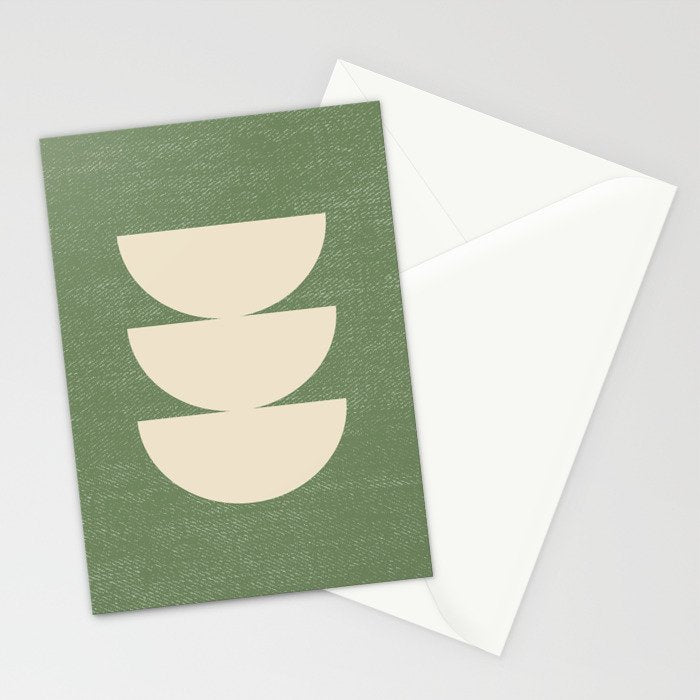 Half Circle 3 - Green Texture Stationery Card Gallery Image 2