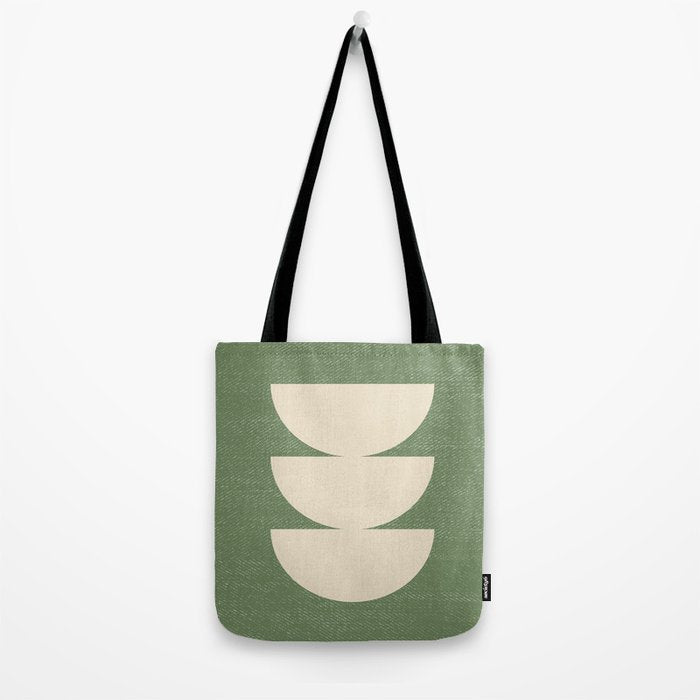 Half Circle 3 - Green Texture Tote Bag Gallery Image 2