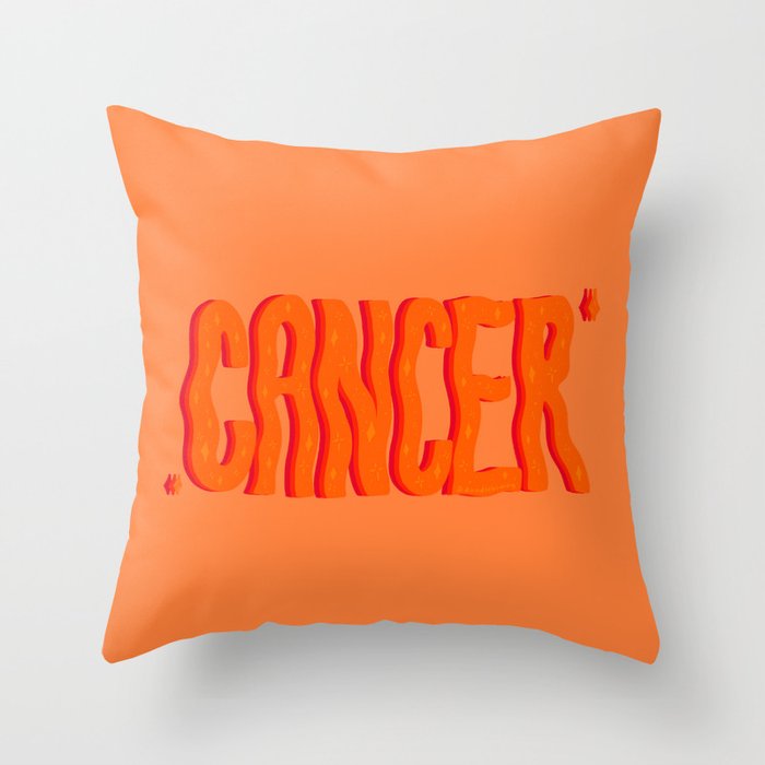 Wavy Cancer Throw Pillow Gallery Image 1