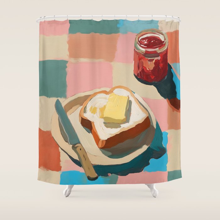Morning Toast Shower Curtain Gallery Image 1