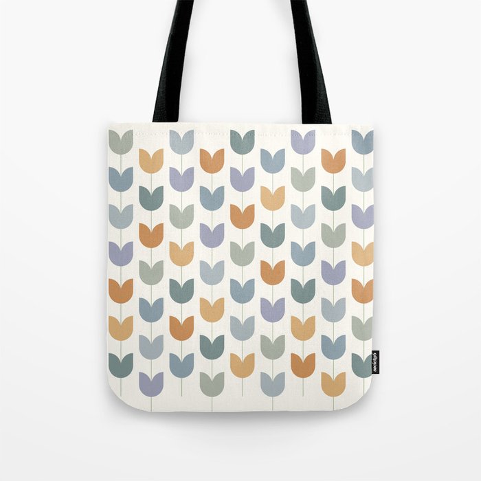 Spring Tulips XI Natural Multicolor Mid Century Flowers Tote Bag Gallery Image 1