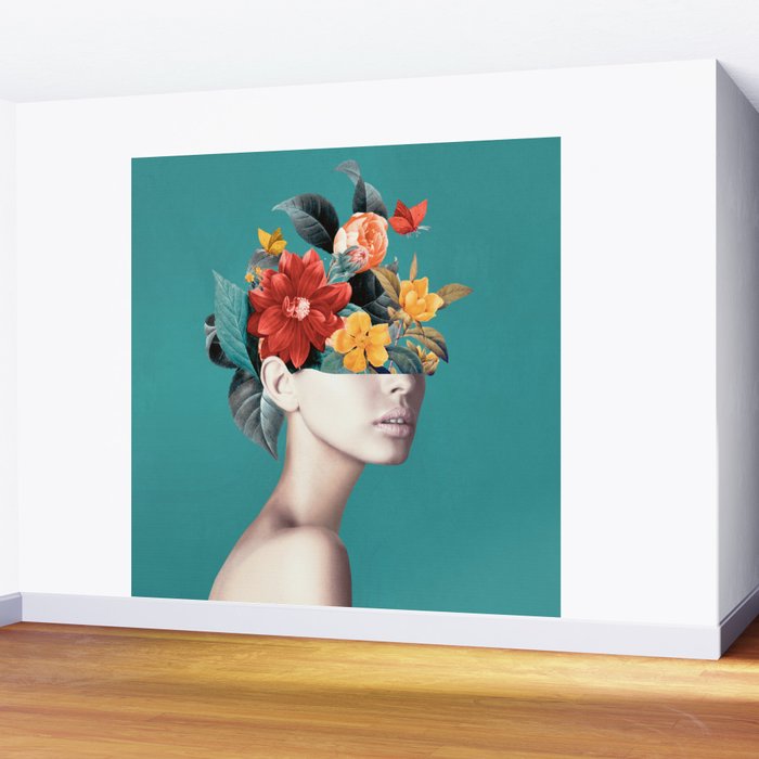 woman with flowers 16 Wall Mural Gallery Image 2