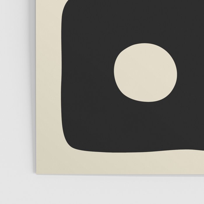 Mid Century Modern Square Dot Pattern 593 Black and Turquoise Poster Gallery Image 3