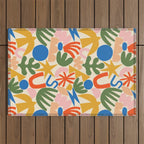 Abstract organic nature shape art pattern Outdoor Rug Gallery Image 1