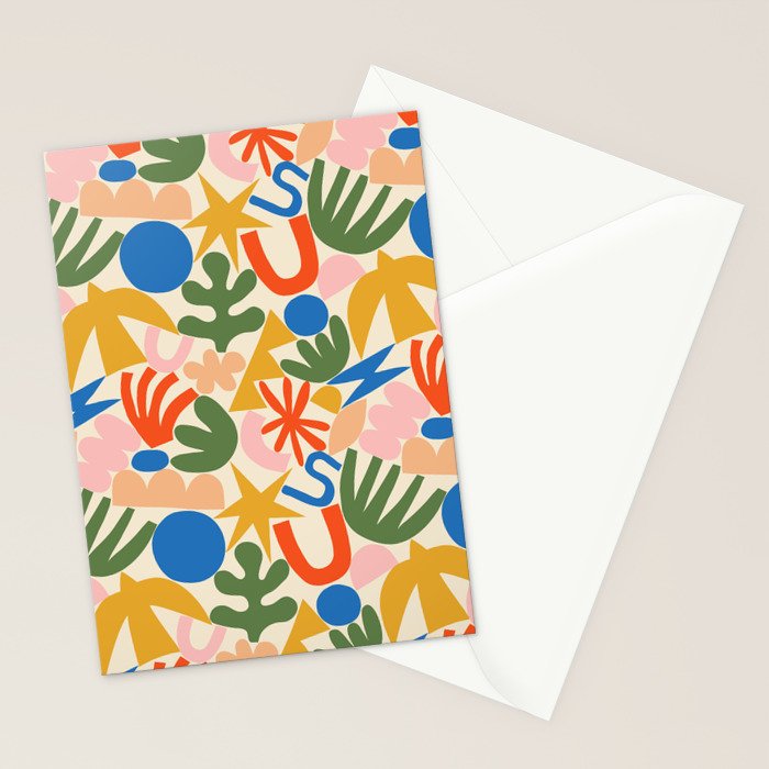 Abstract organic nature shape art pattern Stationery Card Gallery Image 2