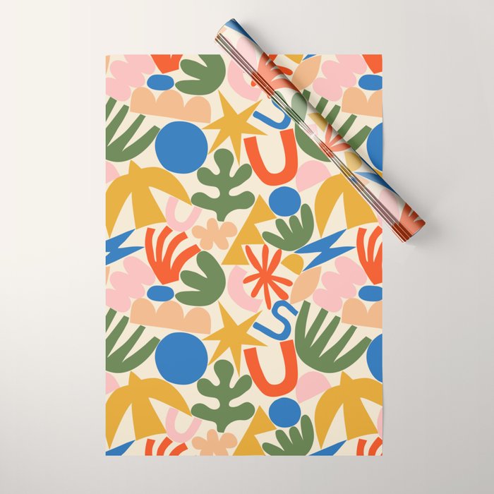 Abstract organic nature shape art pattern Wrapping Paper Gallery Image 1