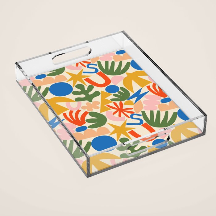 Abstract organic nature shape art pattern Acrylic Tray Gallery Image 1