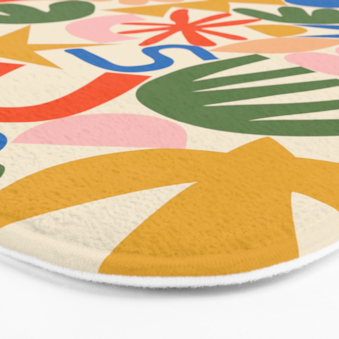 Abstract organic nature shape art pattern Bath Mat Gallery Image 3