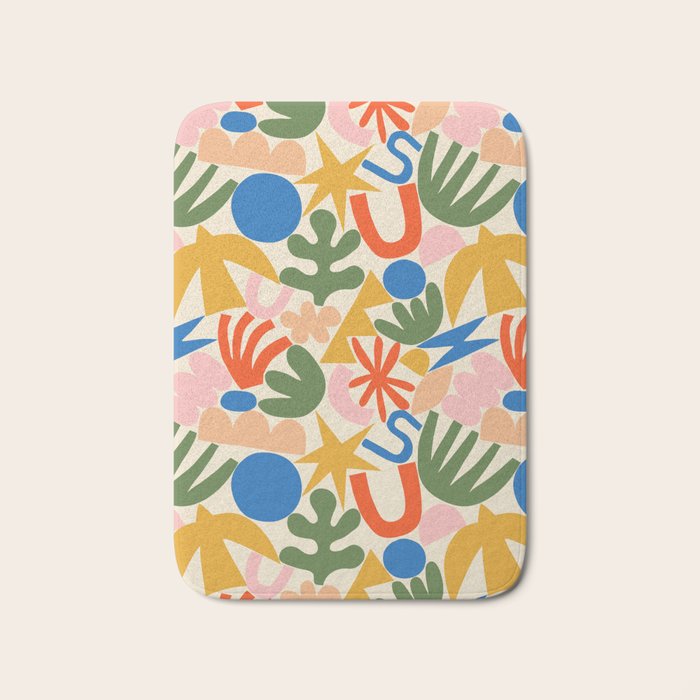 Abstract organic nature shape art pattern Bath Mat Gallery Image 1