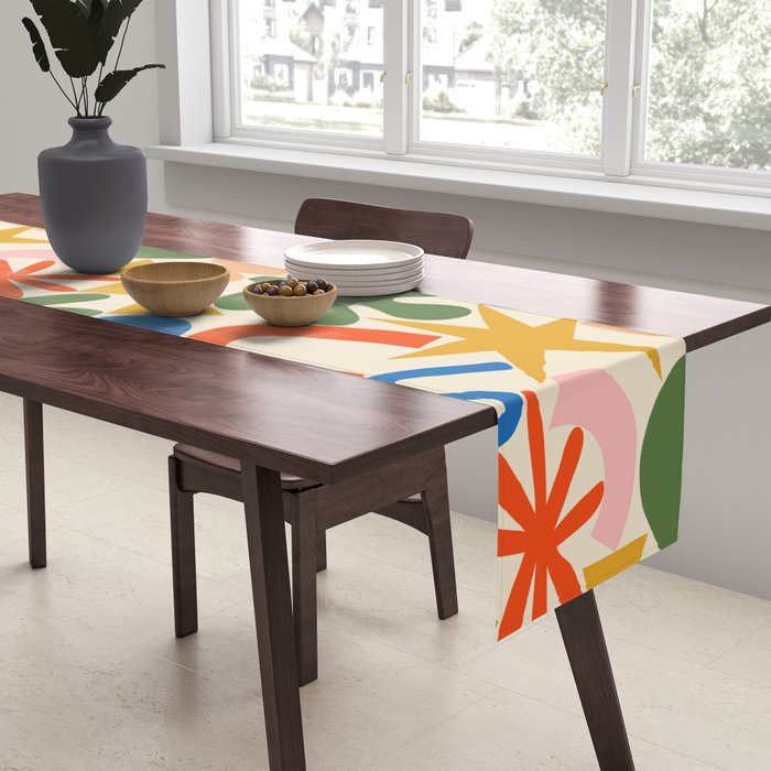 Abstract organic nature shape art pattern Table Runner Gallery Image 2