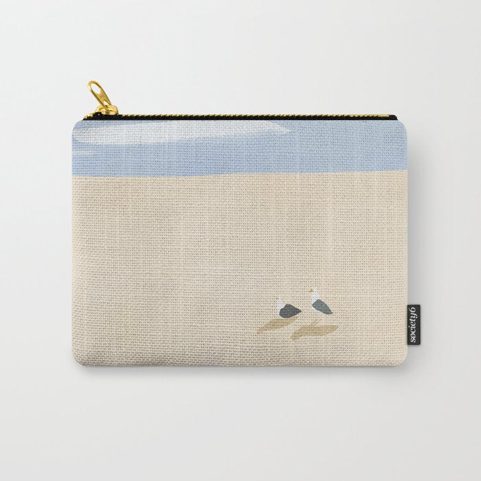 Minimal sand beach with seagulls Carry All Pouch Gallery Image 1