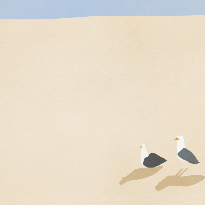 Minimal sand beach with seagulls Coffee Mug Gallery Image 2