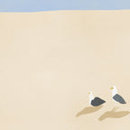 Minimal sand beach with seagulls Coffee Mug Gallery Image 2