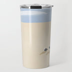 Minimal sand beach with seagulls Travel Mug Gallery Image 1
