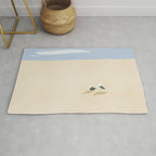 Minimal sand beach with seagulls Rug Gallery Image 1
