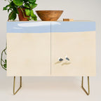 Minimal sand beach with seagulls Credenza Gallery Image 1