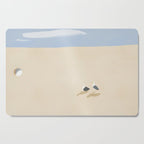 Minimal sand beach with seagulls Cutting Board Gallery Image 1