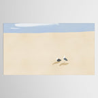 Minimal sand beach with seagulls Tablecloth Gallery Image 2