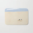 Minimal sand beach with seagulls Bath Mat Gallery Image 1