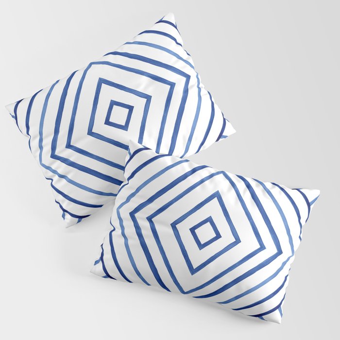 Watercolor lines pattern | Navy blue Pillow Sham Gallery Image 3