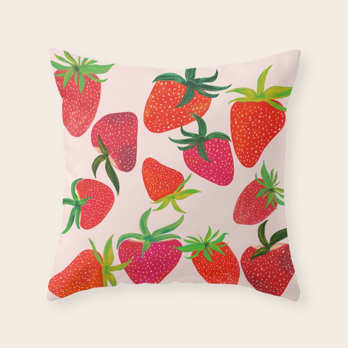 Strawberry Harvest Throw Pillow Gallery Image 6