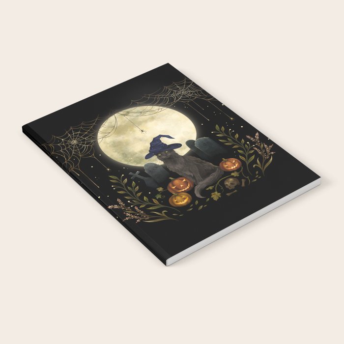 The Black Cat on Halloween Night Notebook Gallery Image 2
