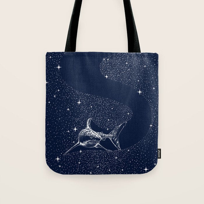 Starry Shark Tote Bag Gallery Image 1