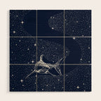 Starry Shark Wood Wall Art Gallery Image 1