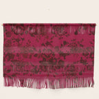 Vintage black gray red bohemian floral pattern Wall Hanging Gallery Image 1