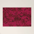 Vintage black gray red bohemian floral pattern Welcome Mat Gallery Image 1