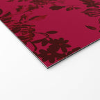 Vintage black gray red bohemian floral pattern Welcome Mat Gallery Image 2