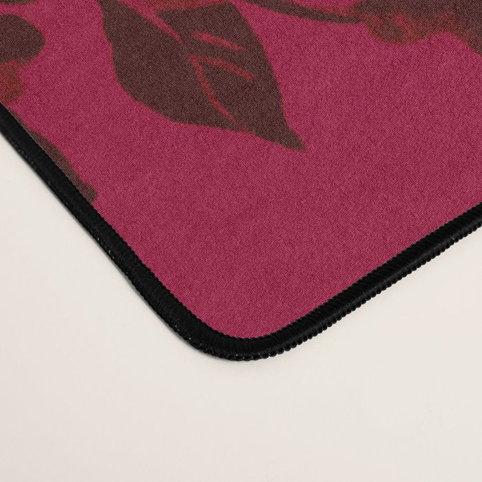 Vintage black gray red bohemian floral pattern Desk Mat Gallery Image 4