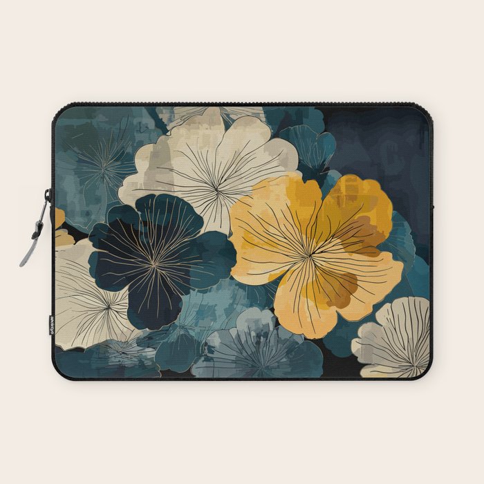 Floral Navy Honey Laptop Sleeve Gallery Image 1