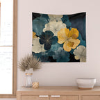 Floral Navy Honey Wall Tapestry Gallery Image 2
