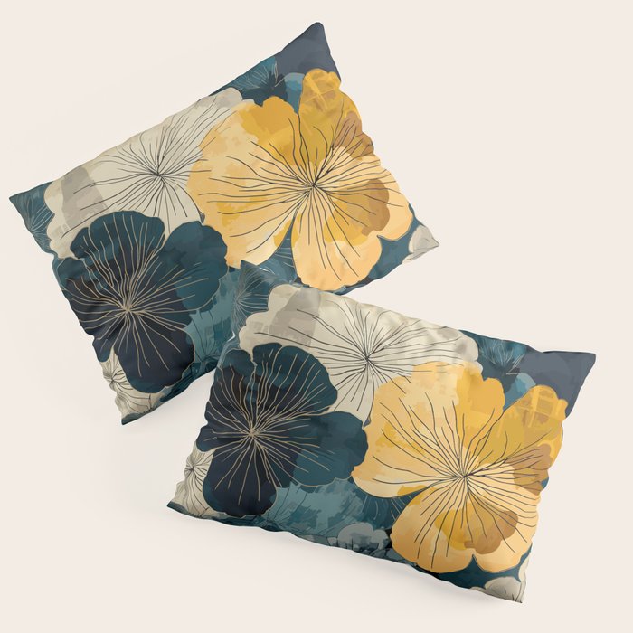 Floral Navy Honey Pillow Sham Gallery Image 3