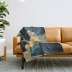 Floral Navy Honey Throw Blanket Gallery Image 1