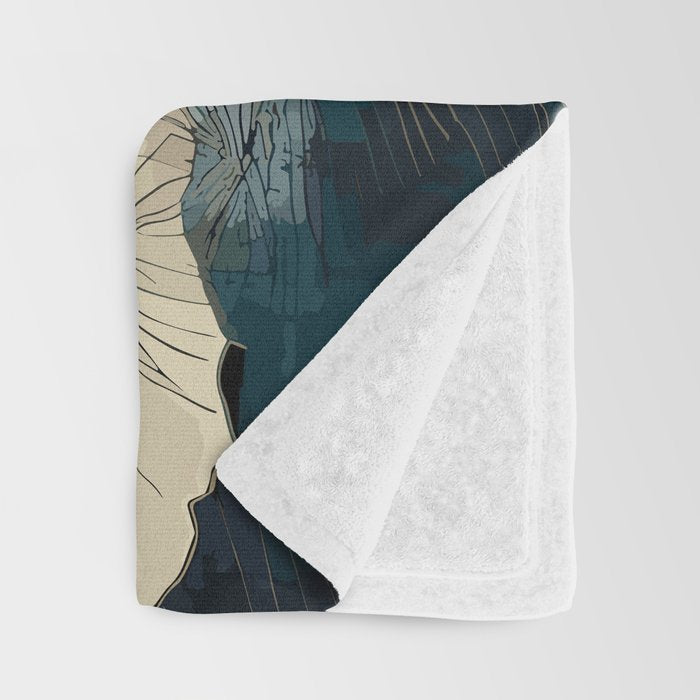 Floral Navy Honey Throw Blanket Gallery Image 3