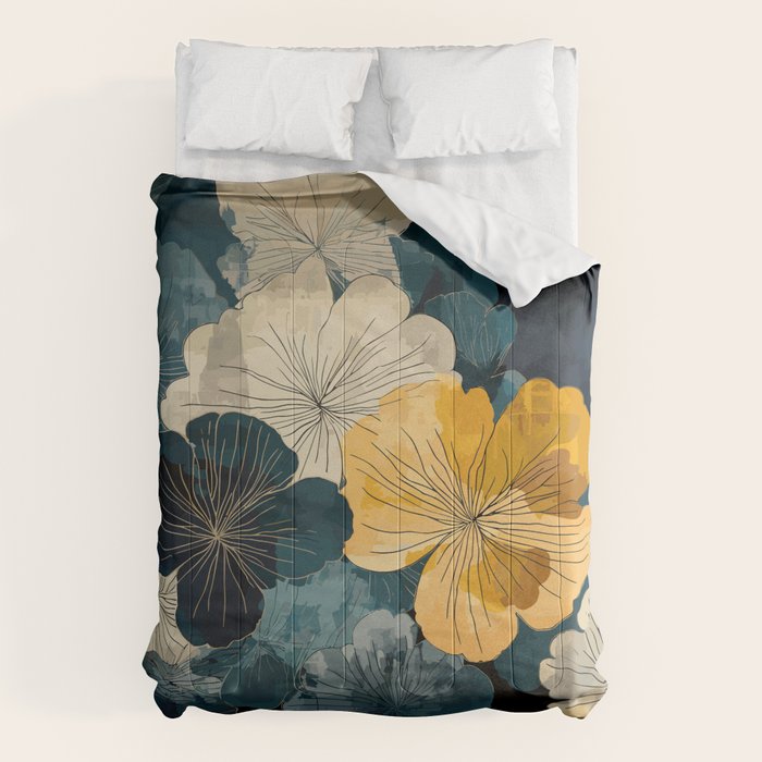 Floral Navy Honey Comforter Gallery Image 6