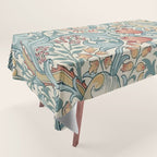 William Morris Vintage Golden Lily Soft Slate & Manilla Tablecloth Gallery Image 1