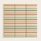sunset stripes in terra cotta and jade Wood Wall Art Gallery Image 1
