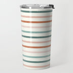sunset stripes in terra cotta and jade Travel Mug Gallery Image 2