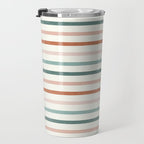 sunset stripes in terra cotta and jade Travel Mug Gallery Image 3