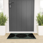 Retro Daisy Abstract IX Earthy Green Bold Floral Welcome Mat Gallery Image 3