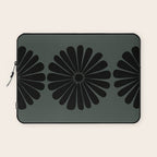 Retro Daisy Abstract IX Earthy Green Bold Floral Laptop Sleeve Gallery Image 1