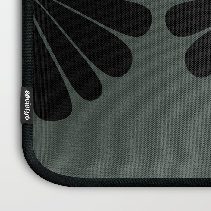 Retro Daisy Abstract IX Earthy Green Bold Floral Laptop Sleeve Gallery Image 3