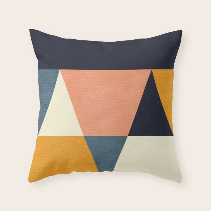 mid century geometry Throw Pillow Gallery Image 1