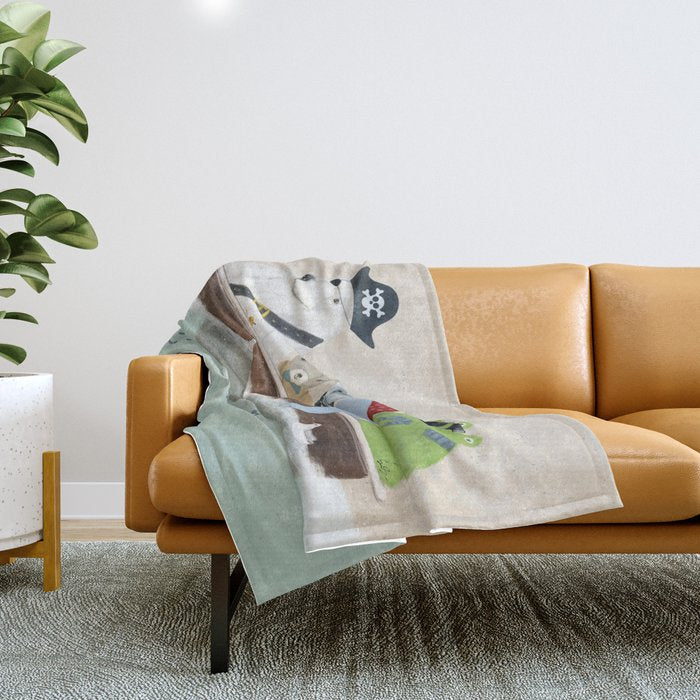 the pirate tub Throw Blanket Gallery Image 1