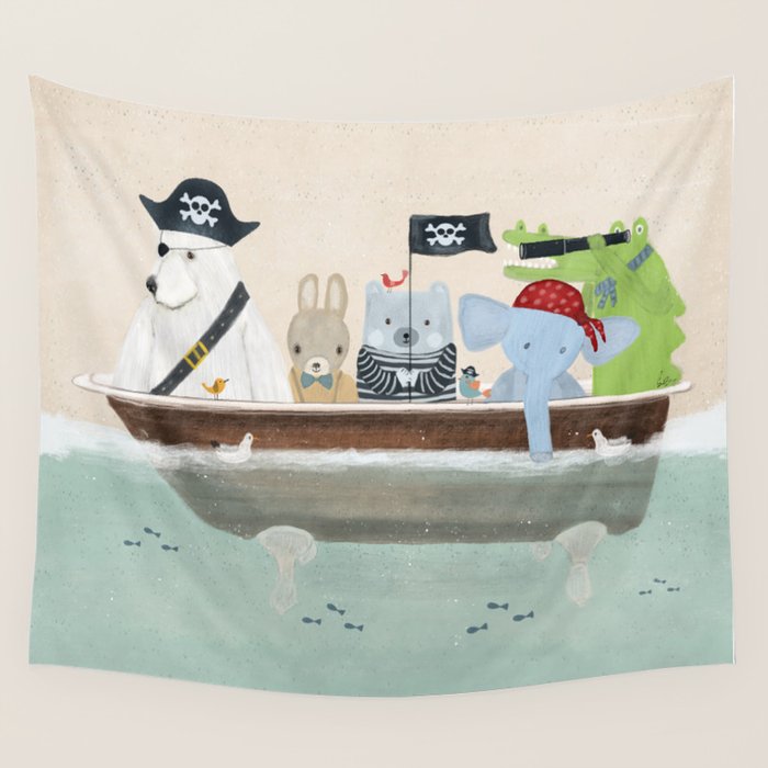 the pirate tub Wall Tapestry Gallery Image 4