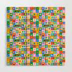 Colorful back to school mosaic pattern Wood Wall Art Gallery Image 1