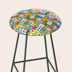 Colorful back to school mosaic pattern Stool Gallery Image 2